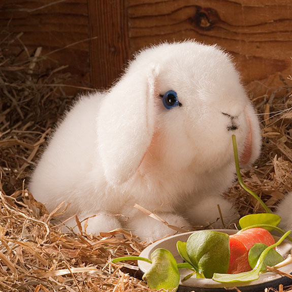 White Young Dwarf Lop Rabbit by Kosen - 18cm