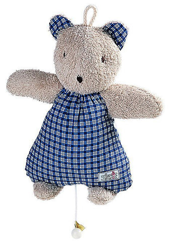 Silke Blue Teddy Bear with Music Box by Kosen - 23cm