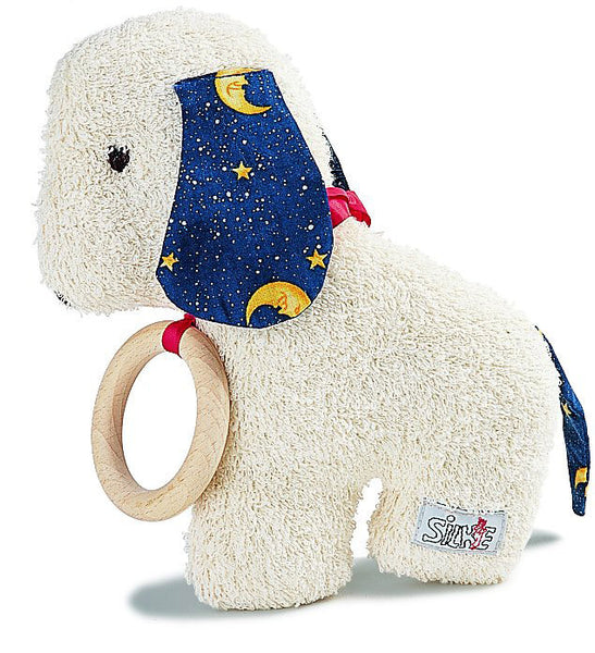 Silke Dog with wooden ring by Kosen - 18cm